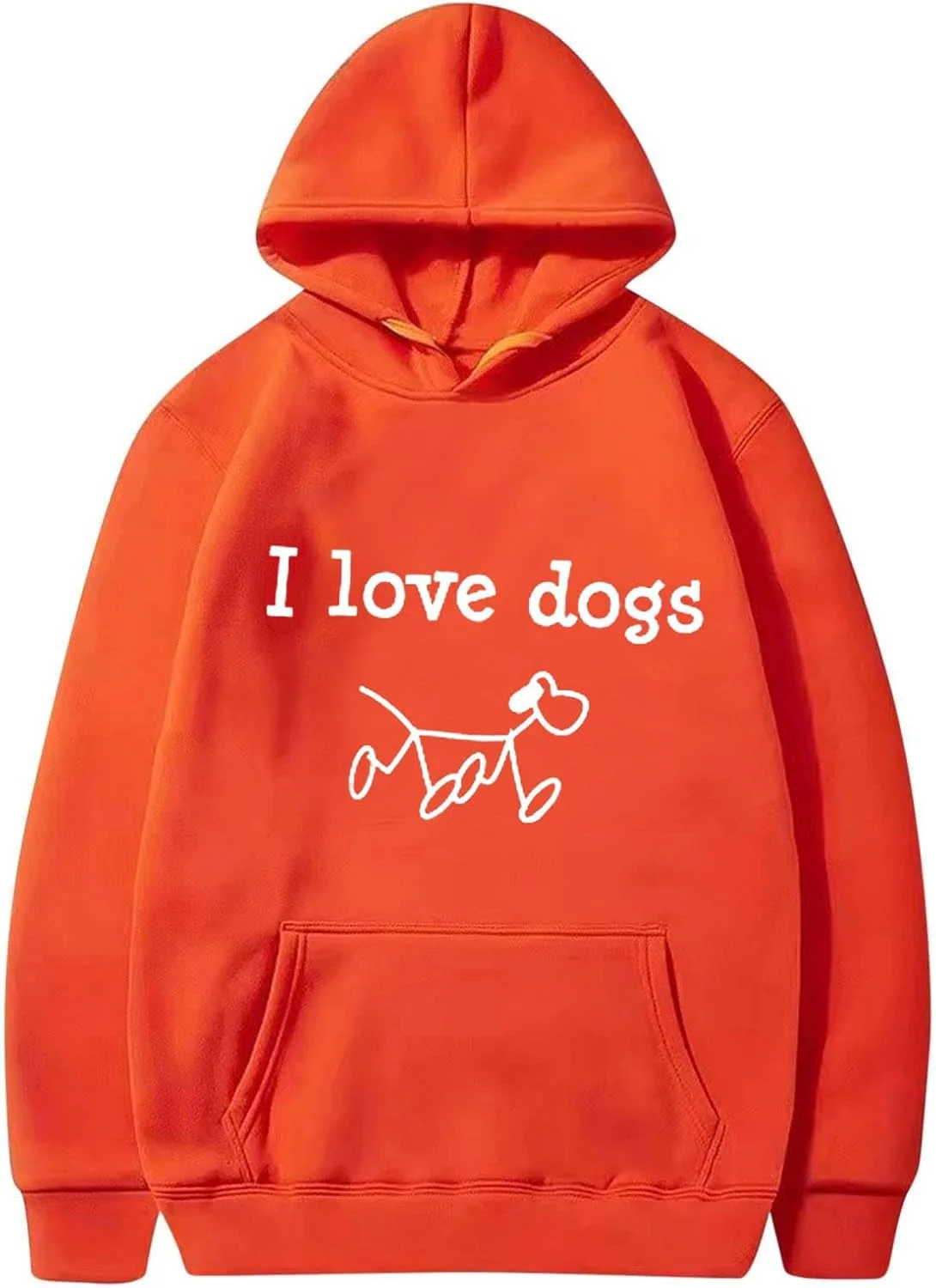 

Толстовка I Love DogPrint с милым принтом собаки, капюшон, длинный рукав