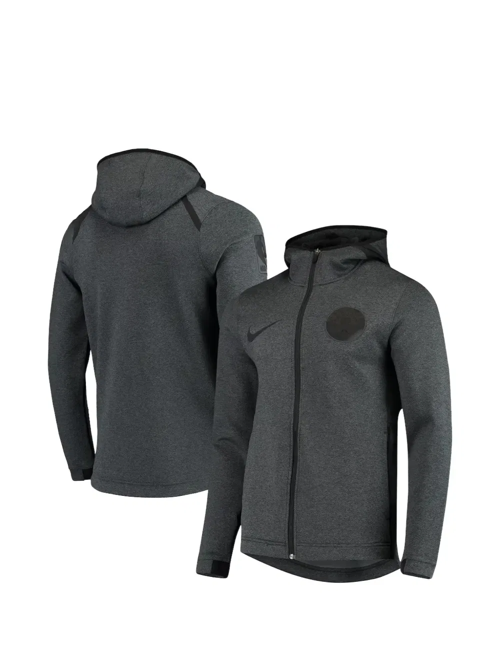 Худи на молнии с символикой команды NBA Golden State Warriors Nike Kids, черный — фото 2