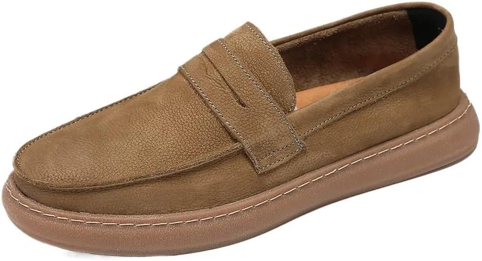 Мокасины кожаные Mens, Зеленый DHFIRUFSHLO
