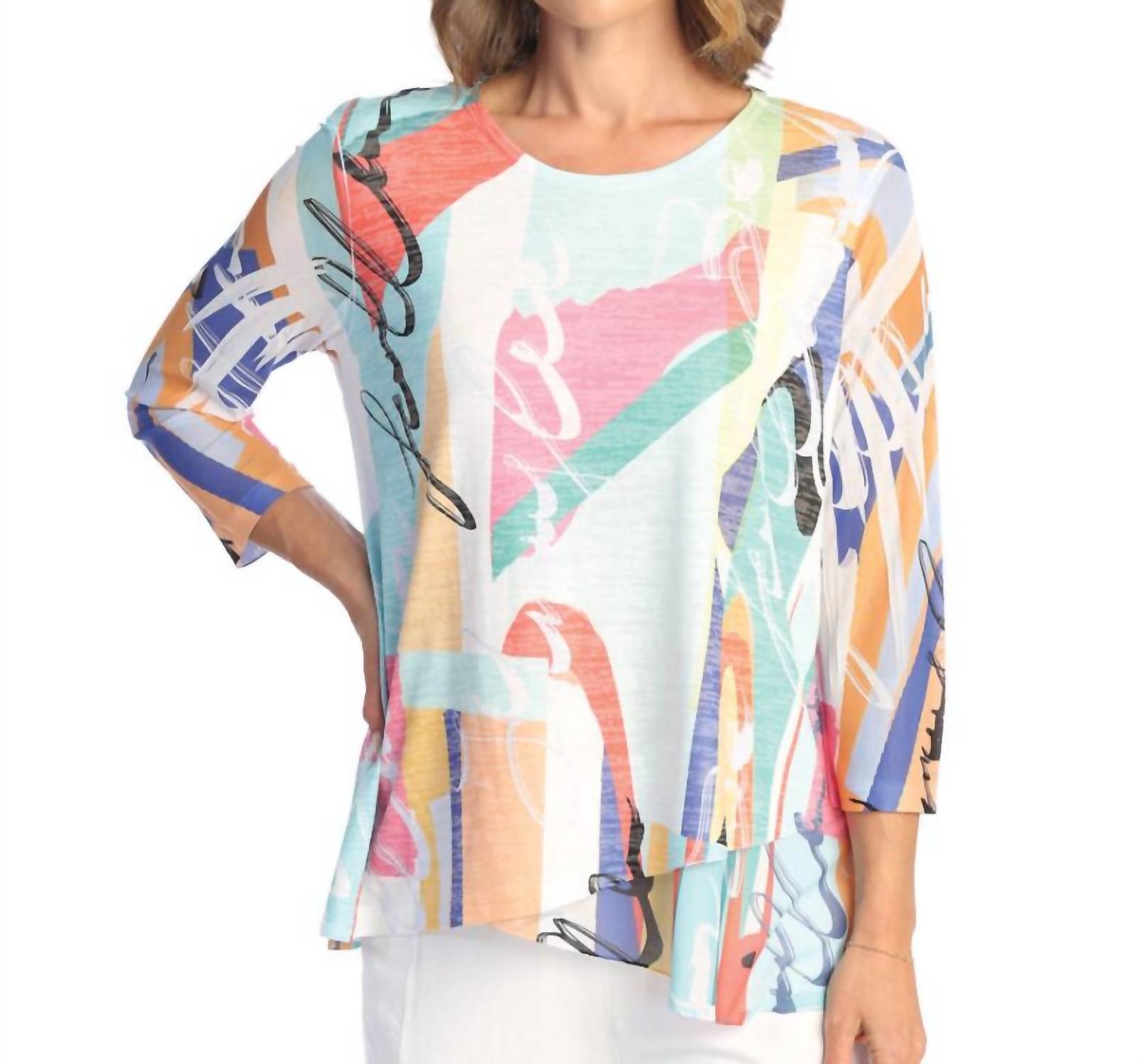 

Контрастный топ Novel Burnout Mesh в разноцветном цвете Jess & Jane, мультиколор