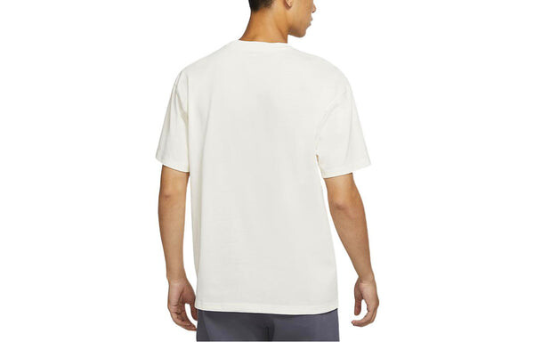 Футболка Nike Sportswear Solid Color Flowers Logo Printing Knit Casual Round Neck Short Sleeve White, мультиколор — фото 2