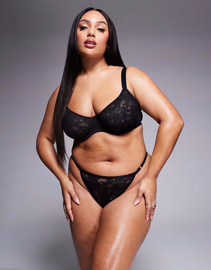 

Кружевные стринги Curve Margot от ASOS DESIGN черного цвета ASOS Curve
