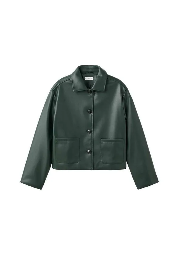 Куртка из искусственной кожи для подростков Mango Kids, Green — фото 4