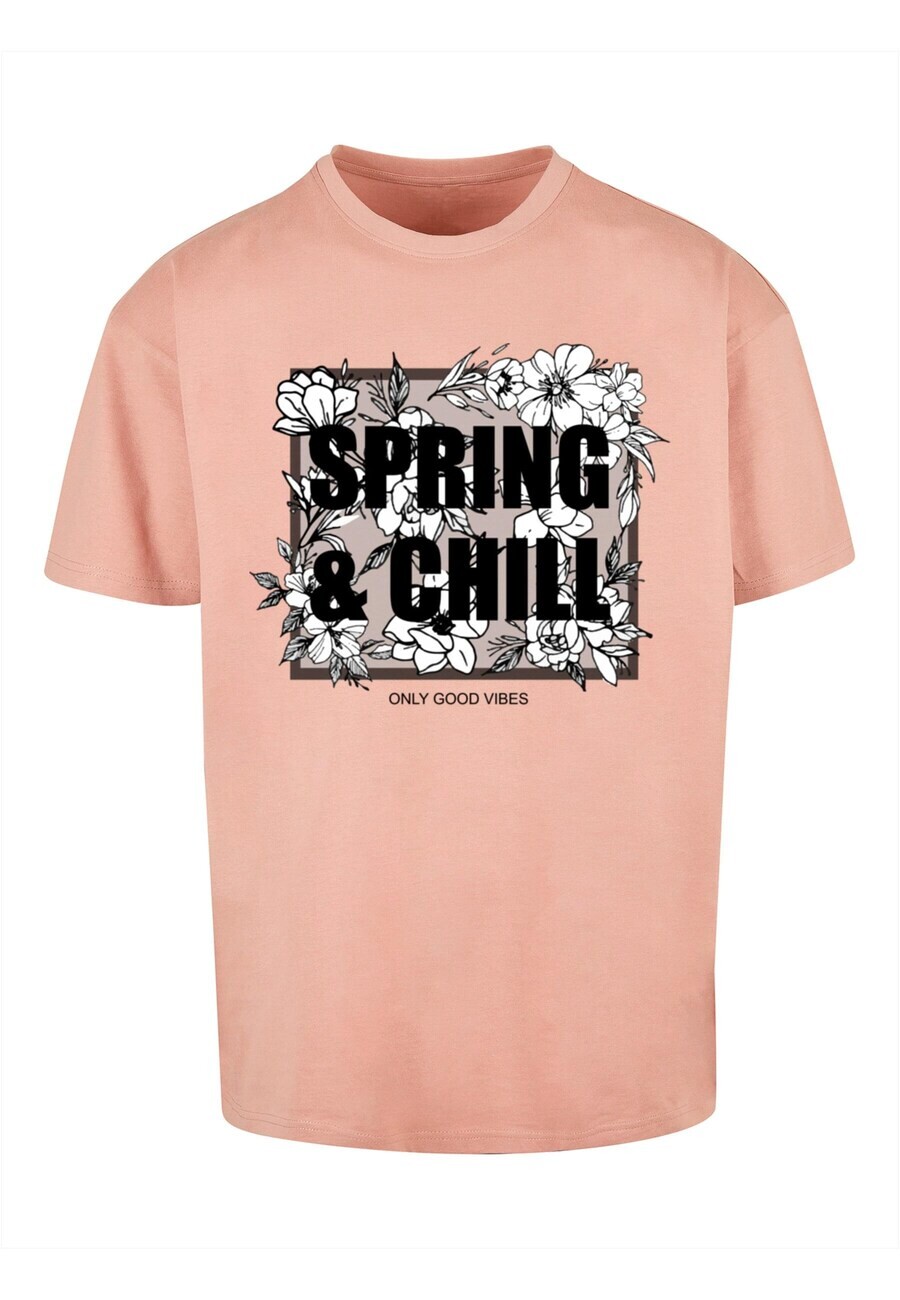 

Футболка Merchcode Spring And Chill, темно-розовый