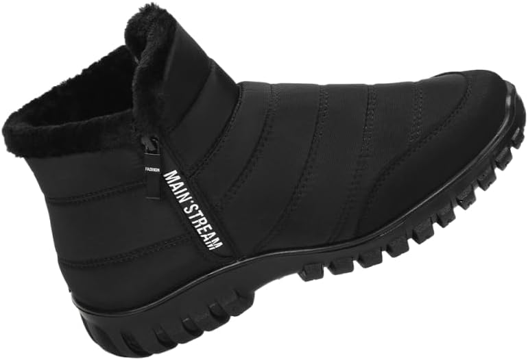 

Мужские утепленные и утолщенные теплые хлопковые ботинки с двойной молнией и высокими каблуками - модные зимние сапоги Hoalox, черный