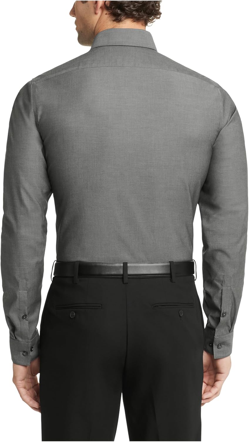 Мужская рубашка Calvin Klein Slim Fit с узором «елочка» и эластичным лифом, Carbon — фото 2