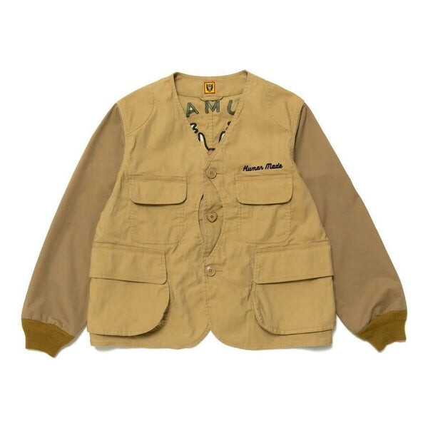 

Куртка collarless hunting jacket 'beige' Human Made, бежевый