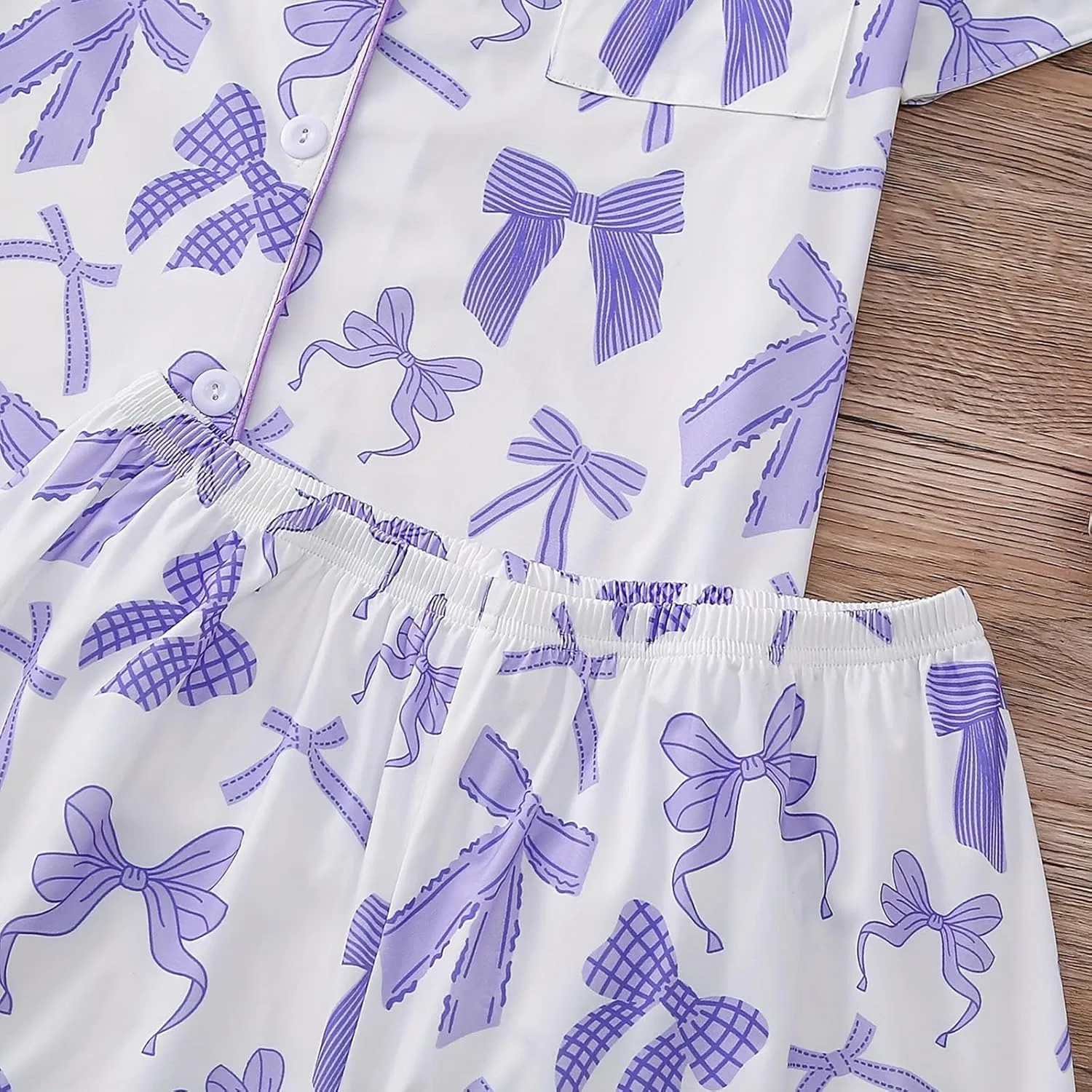 Пижамный сет женский, Two Piece PJ Set, Purple — фото 2