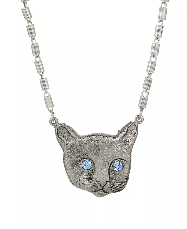 

Ожерелье из кристаллов с кошачьей мордочкой 2028, blue