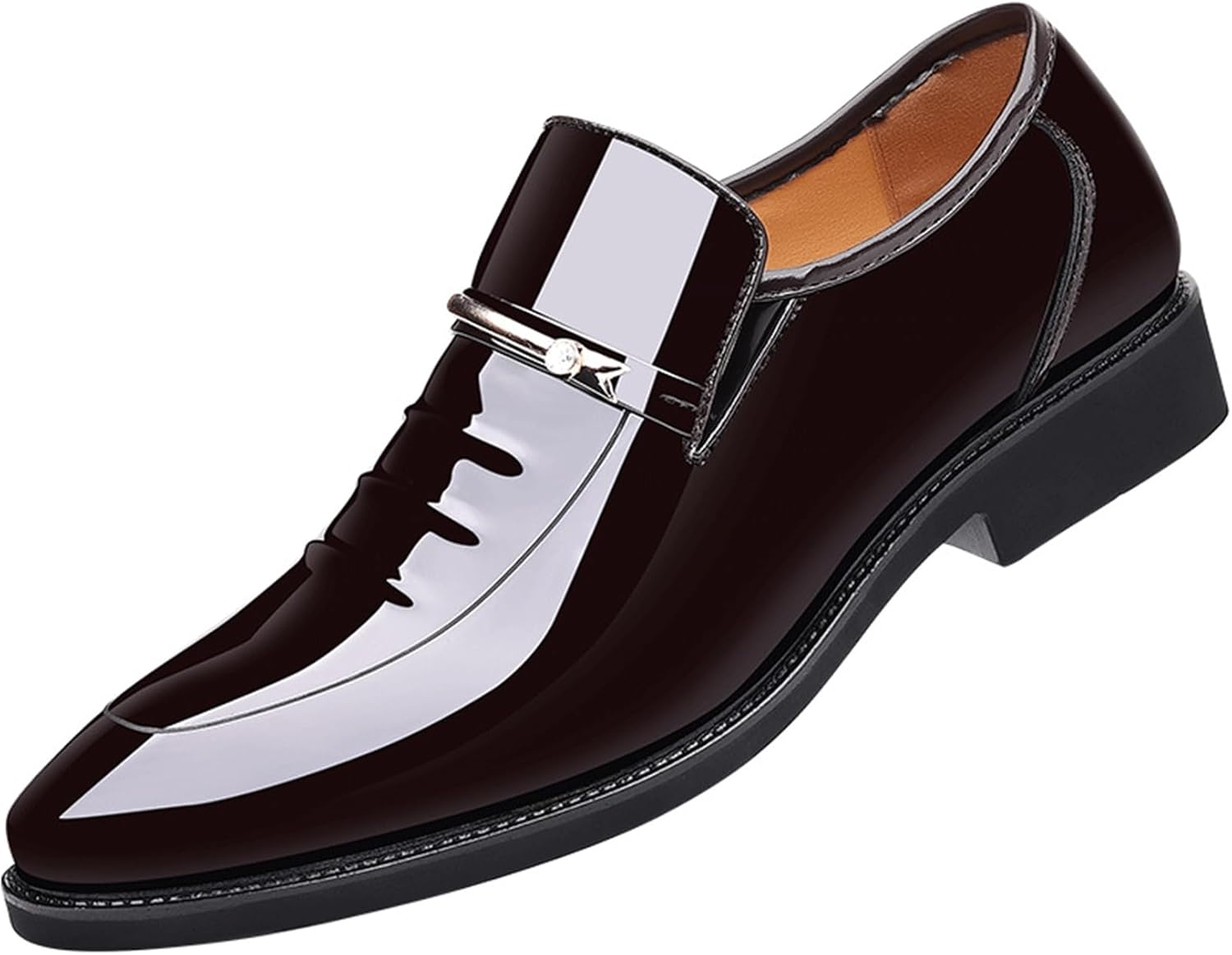 

Мужские классические туфли ADMLZQQ Оксфорды, деловые туфли, без застежки, современные дерби-оксфорды, бордовый