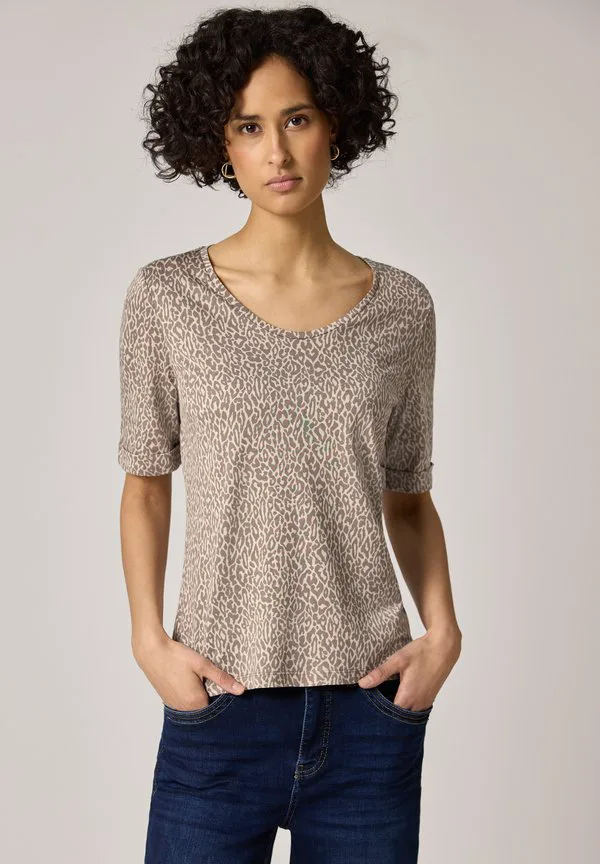 

Футболка с принтом льва Street One, Braun, Коричневый, Футболка с принтом льва Street One, Braun