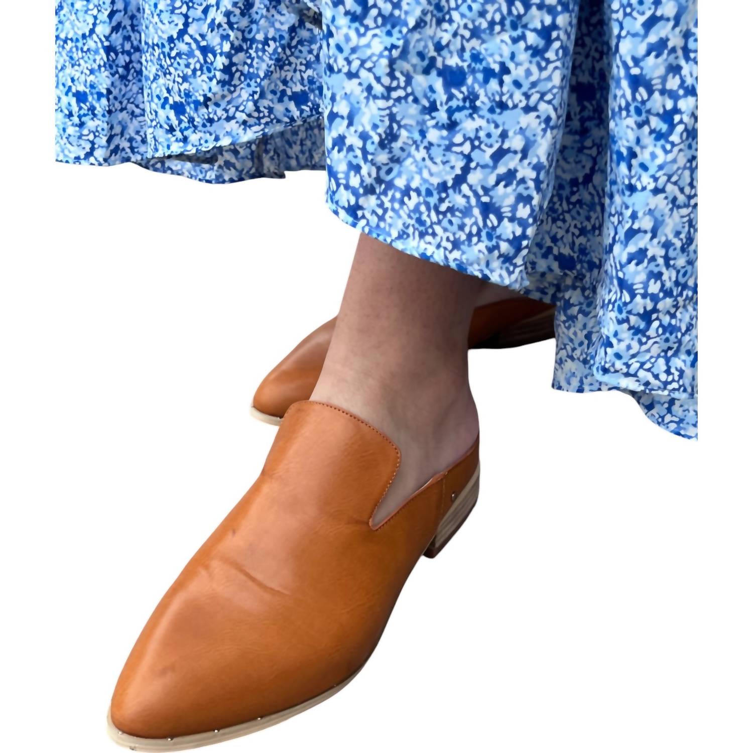 Женские кожаные мюли цвета загара KB SHOES, цвет tan