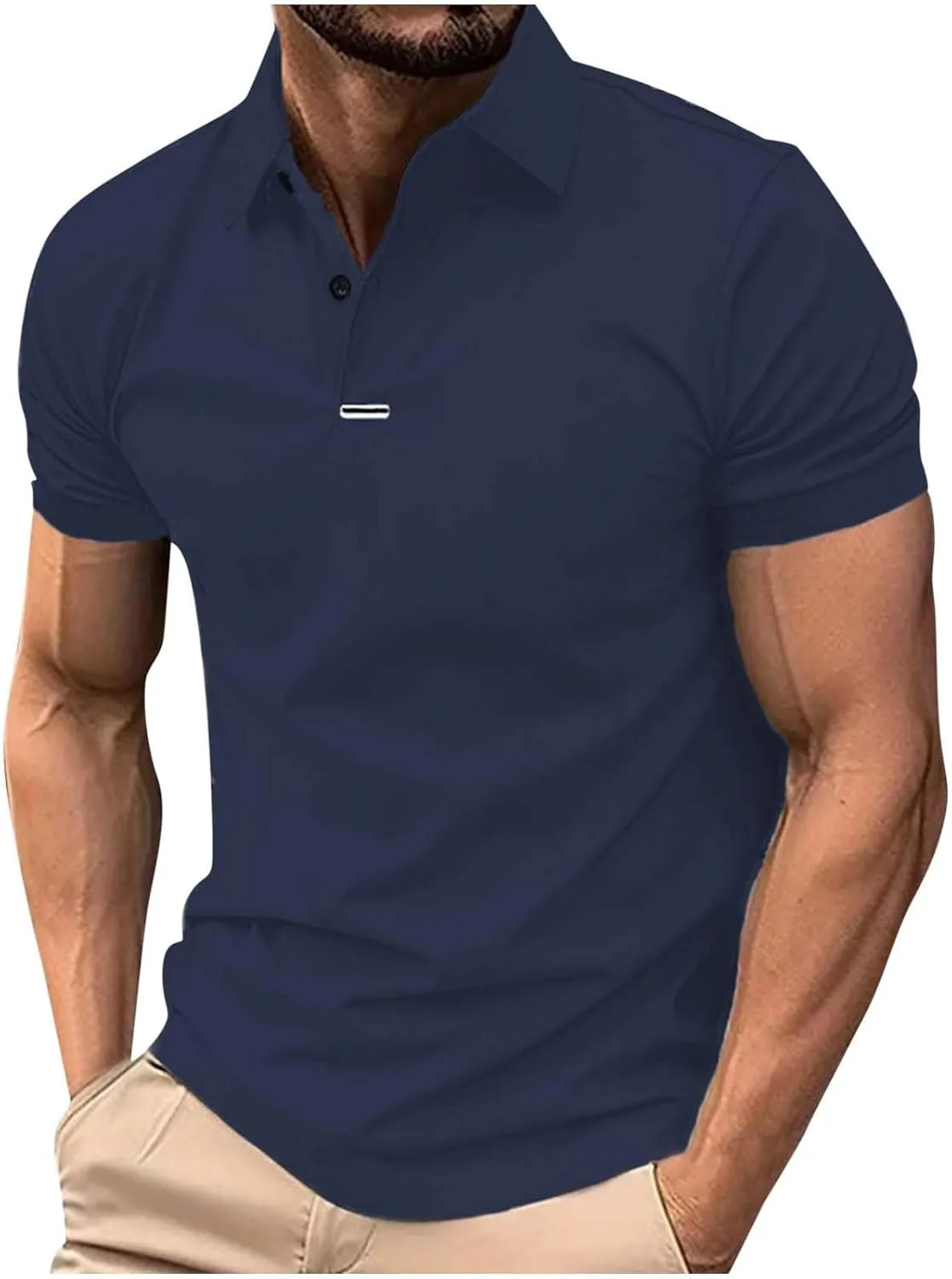 

Мужская футболка для гольфа с коротким рукавом и воротником V-образной формы