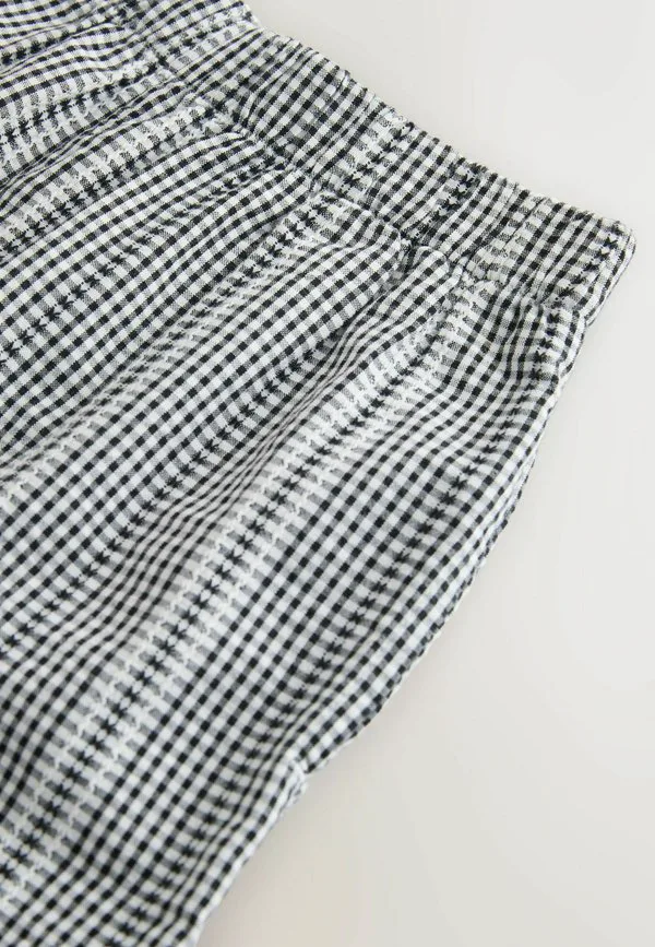 Брюки-Бочонки классического кроя без застежки Next, Black White Gingham — фото 2