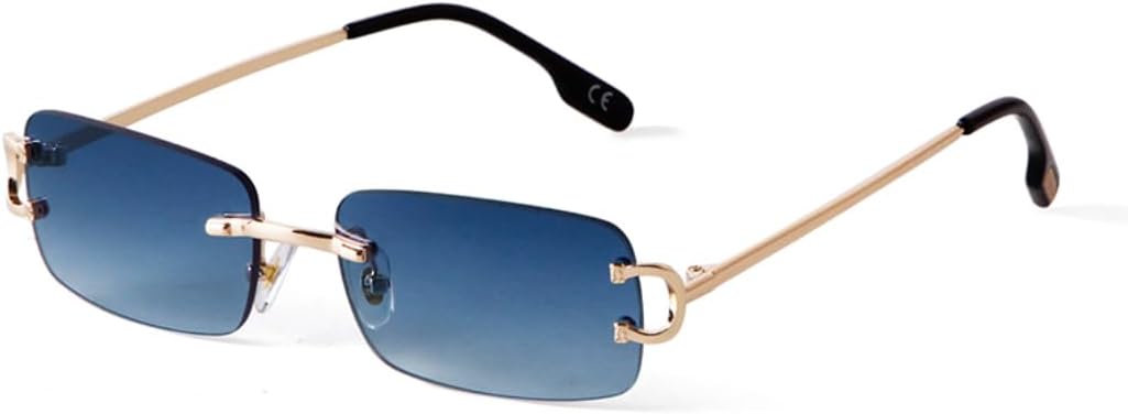 

Солнцезащитные очки с защитой UV400 | Синие без оправы, металлические градиентные линзы | для женщин и мужчин, для занятий спортом на открытом воздухе и вождения DSVIGF, 03