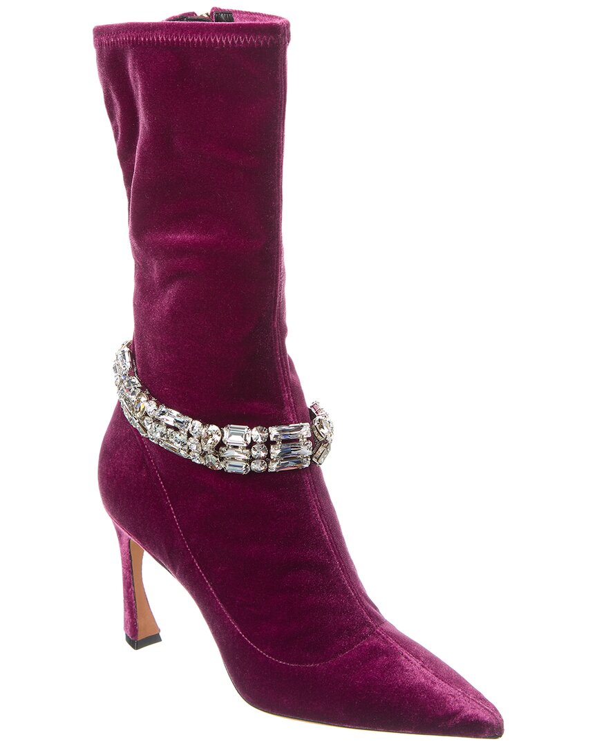 Alexandre Birman Велюровые ботинки Riviera, фиолетовый
