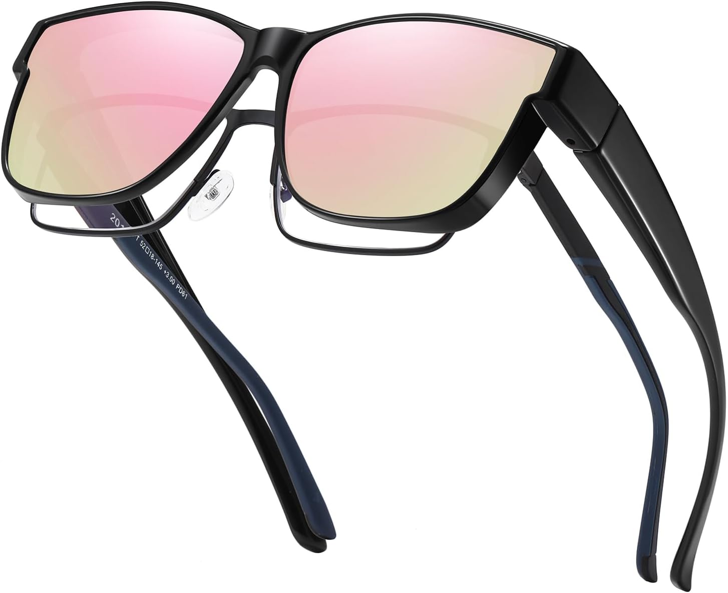 

Солнцезащитные очки увеличенного размера с поляризацией, подходящие для женщин и мужчин, модные солнцезащитные очки для вождения с защитой от УФ-излучения ZNEIAAPR, Black/Polarized Pink