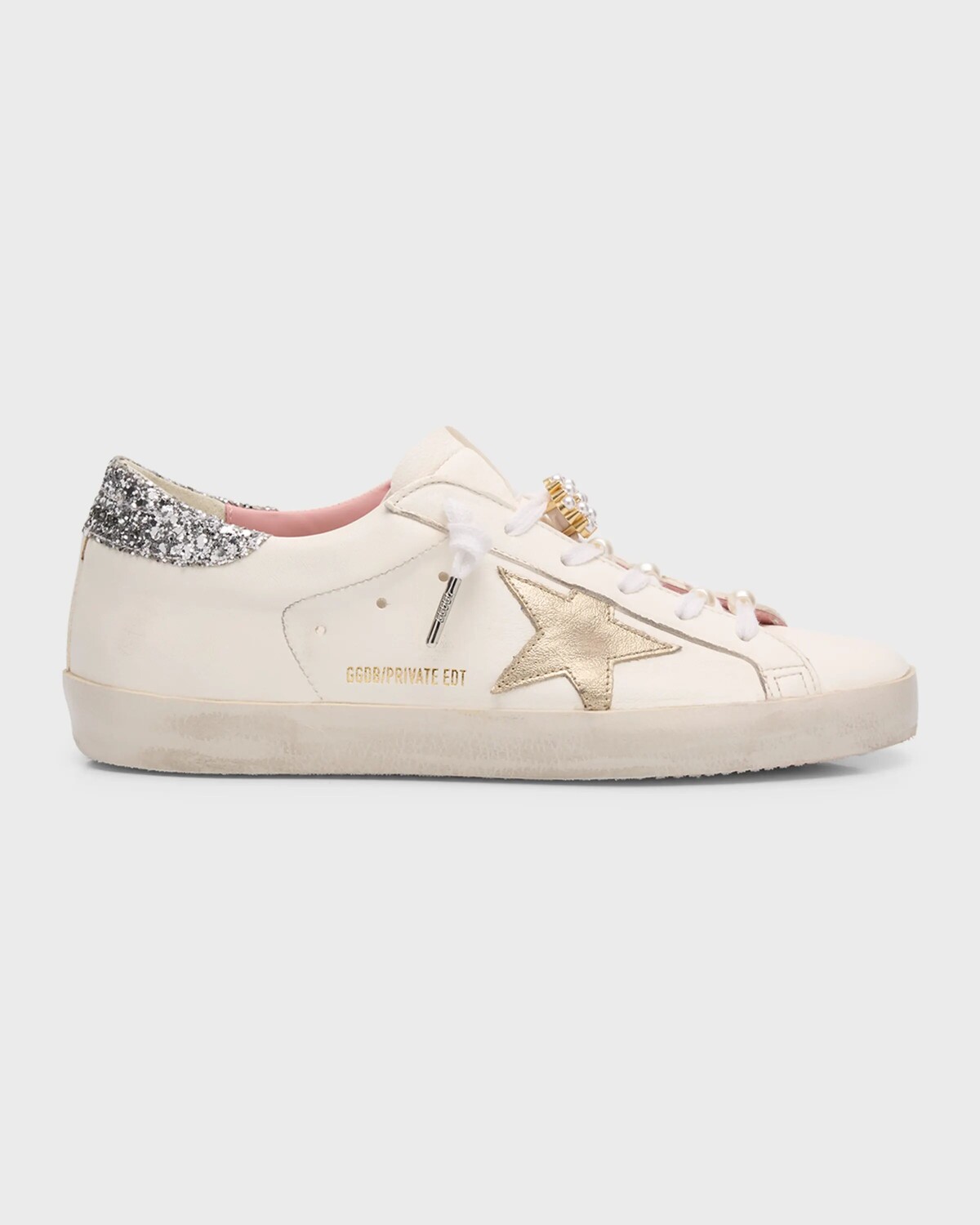 Кроссовки Superstar Pearly Glitter Golden Goose, цвет White Silver Platinum