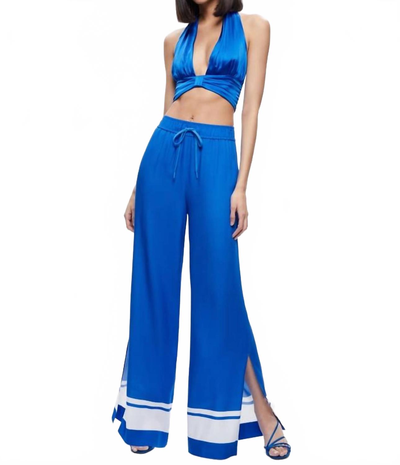 

Брюки Savetta с высокой талией, широкими штанинами и боковым разрезом, в полоску Beyond Stripe Alice + olivia, beyond stripe