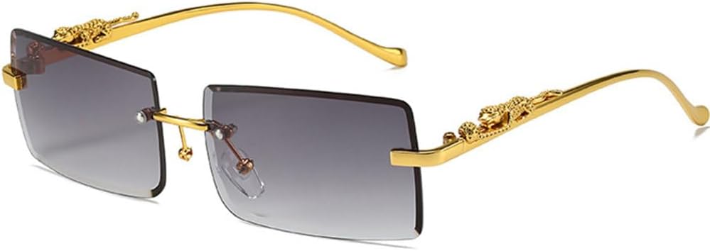 

Солнцезащитные очки без оправы прямоугольной формы для женщин и мужчин, модные новые солнцезащитные очки для женщин, роскошные очки с защитой от УФ-излучения UV400 TYUVIVO, Gradient Gray