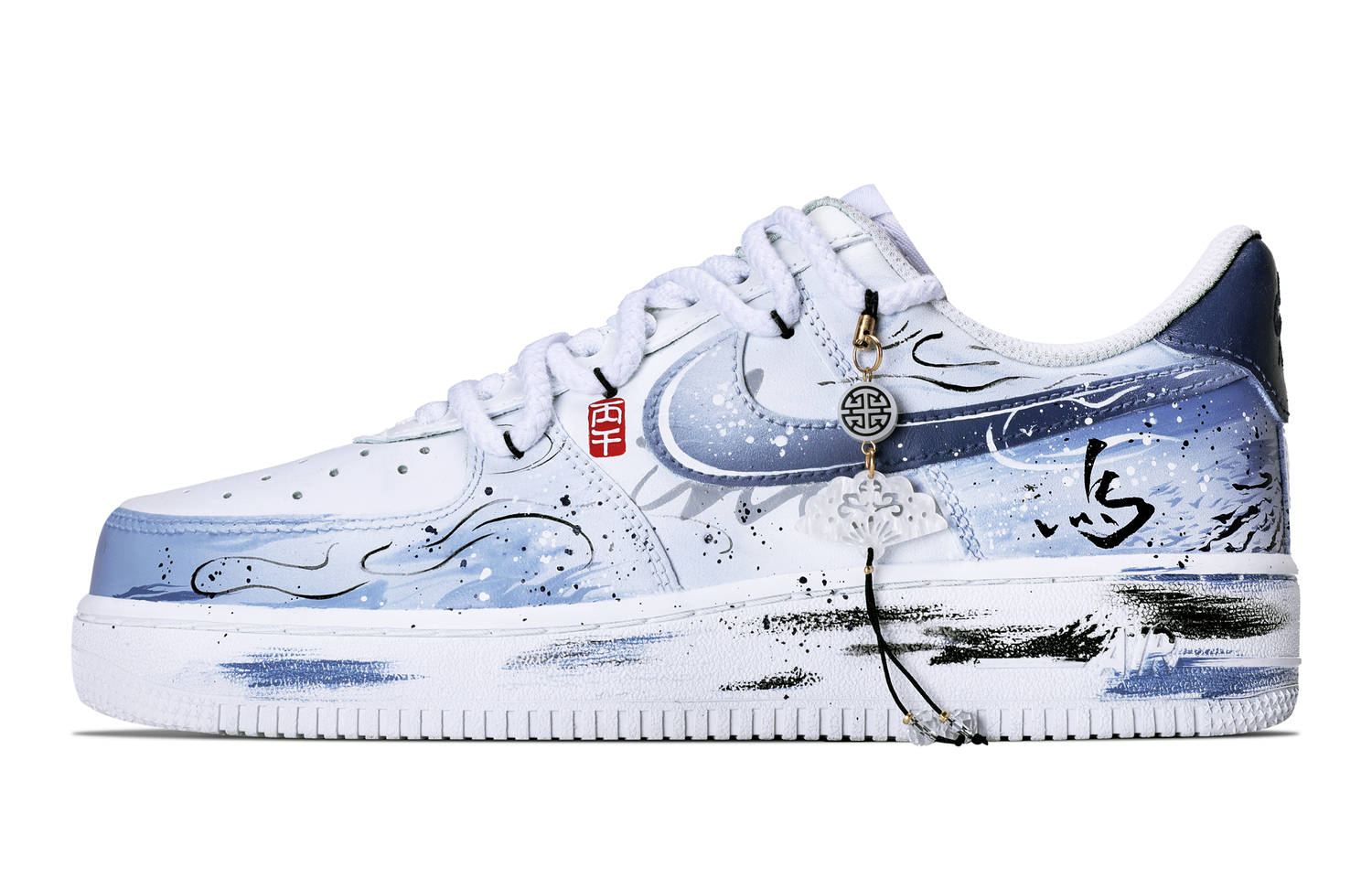 

Кроссовки для скейтбординга Air Force 1 Abrasion Resistant Low Top мужские Nike, белый/синий