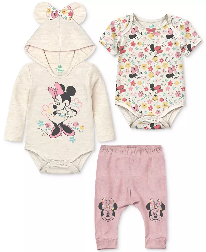 

Комплект для девочек из 3 предметов: боди и джоггеры Minnie Mouse Disney, коричневый/бежевый
