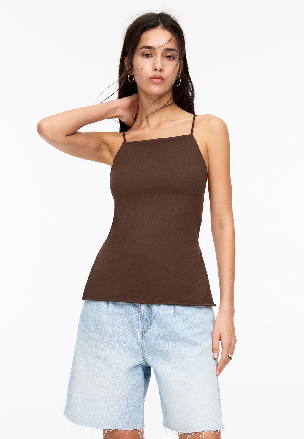

Топ PULL&BEAR, темно-коричневый