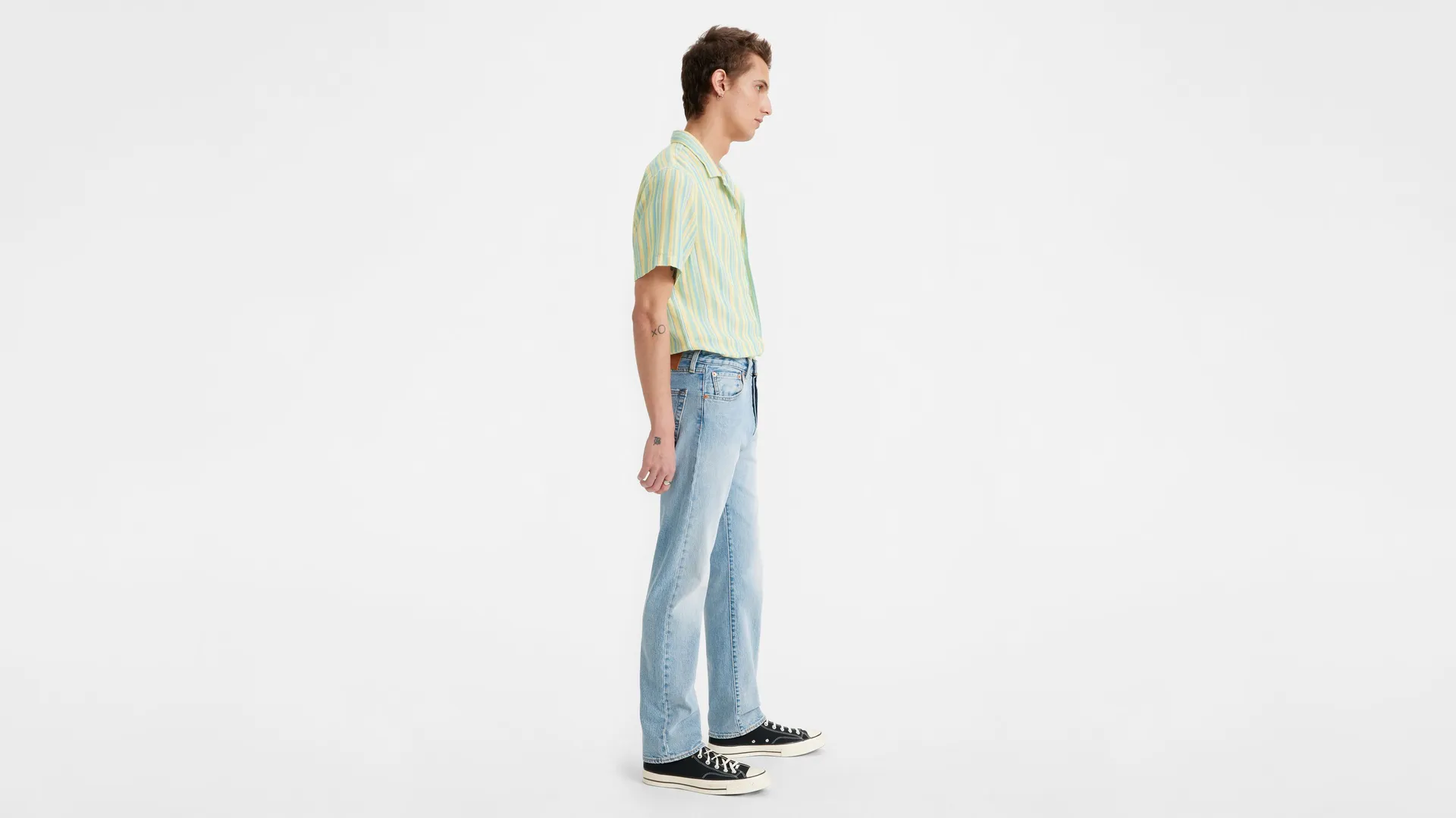 501 мужские джинсы оригинального кроя Levi's, цвет Stretch it Out - Light Wash - Stretch — фото 4