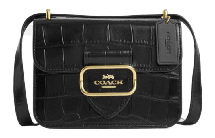 

COACH Квадратная сумка из коровьей кожи через плечо кроссбоди ярко-черная