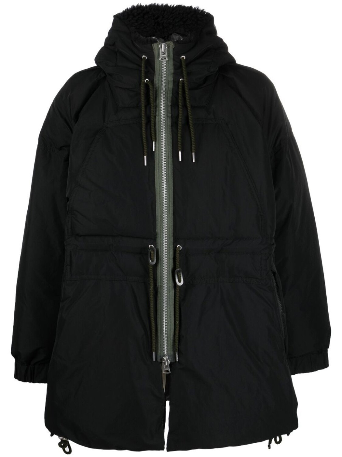

sacai дутая парка на молнии, черный
