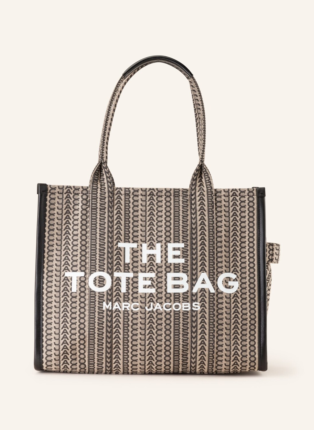 

Сумка-тоут the tlarge raveler из жаккарда MARC JACOBS, бежевый/темно-серый