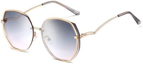 

Солнцезащитные очки без оправы для женщин 2027 года, металлическая оправа, винтажные многоугольные солнцезащитные очки в весеннем стиле, защита от ультрафиолета UV400 MTZJH, 2