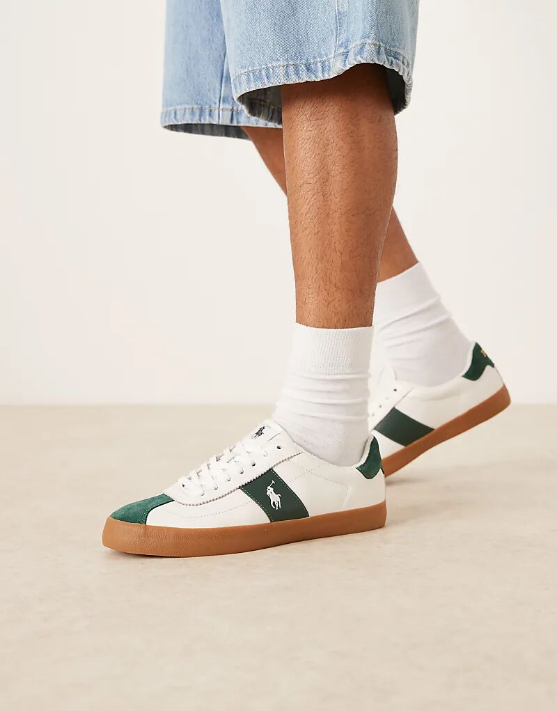 

Кроссовки Polo Ralph Lauren Court на резиновой подошве белого и зеленого цветов