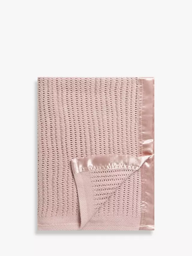 

Одеяло John Lewis Baby Organic Cotton Cellular Pram, цвет plaster/pink