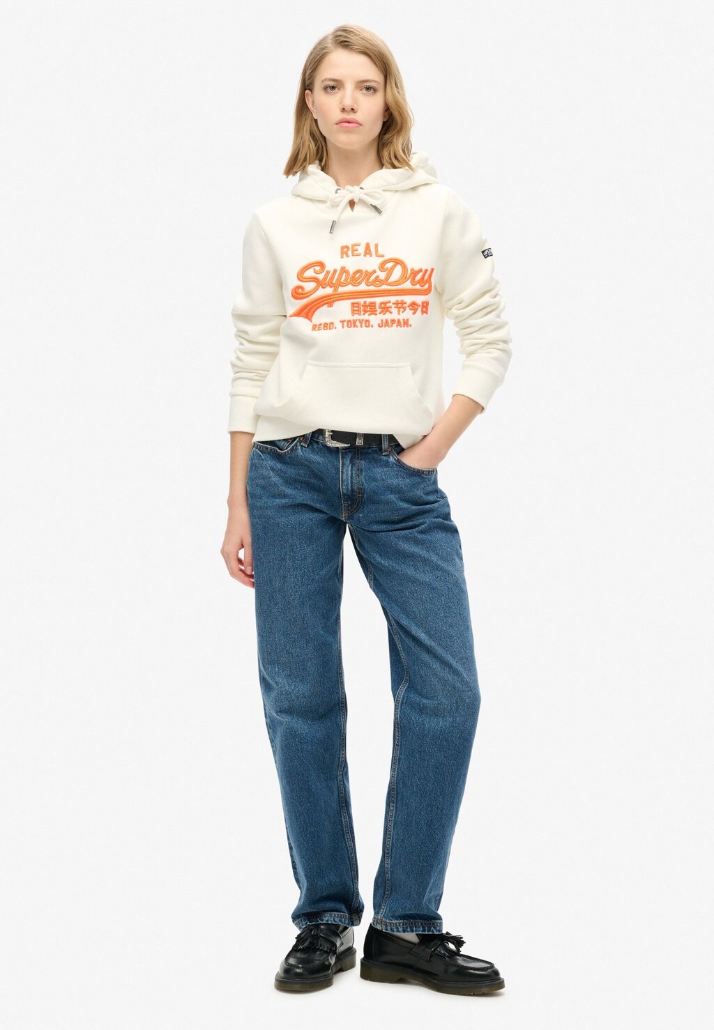 

Толстовка с капюшоном LOGO EMBROIDERED GRAPHIC Superdry, кремовый