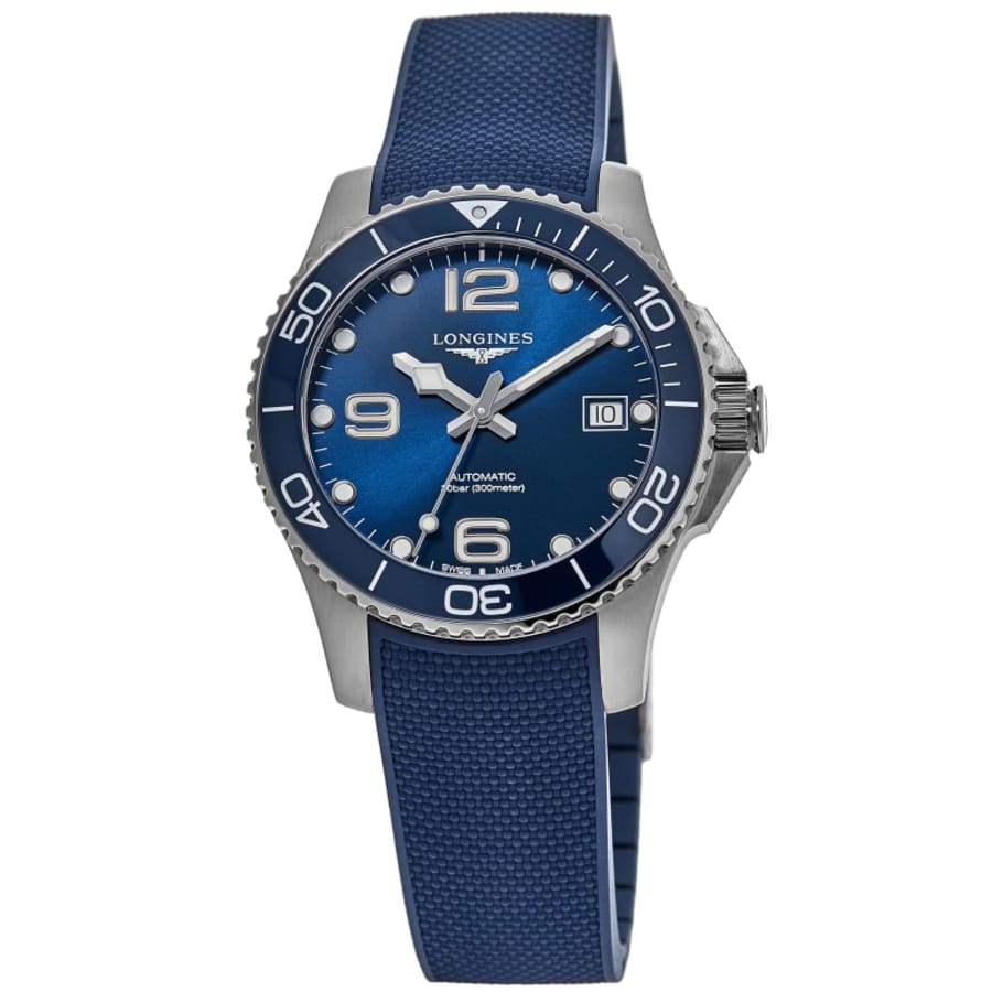 

Мужские часы Longines HydroConquest Automatic с синим циферблатом и каучуковым ремешком