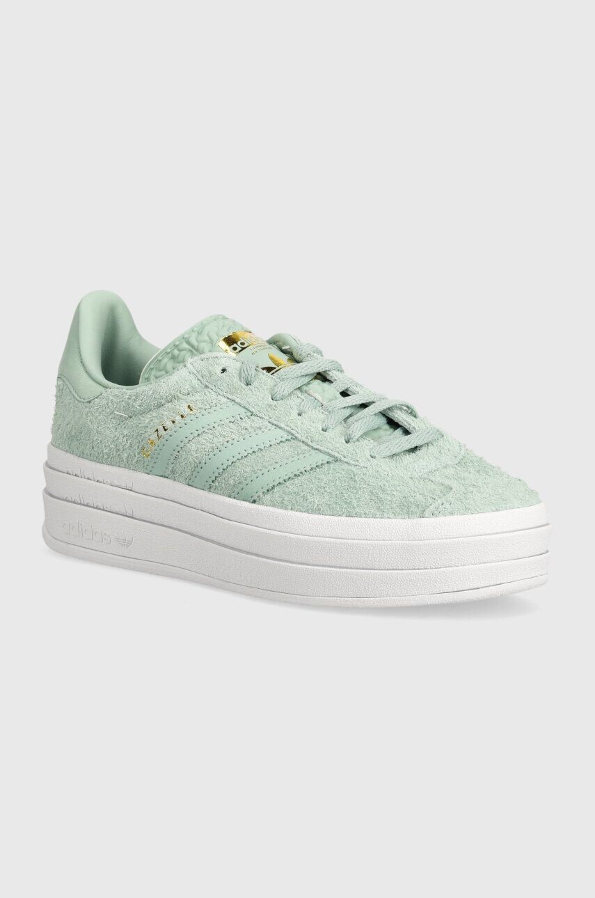 Кожаные кроссовки adidas Originals Gazelle Bold, бирюзовый — фото 2