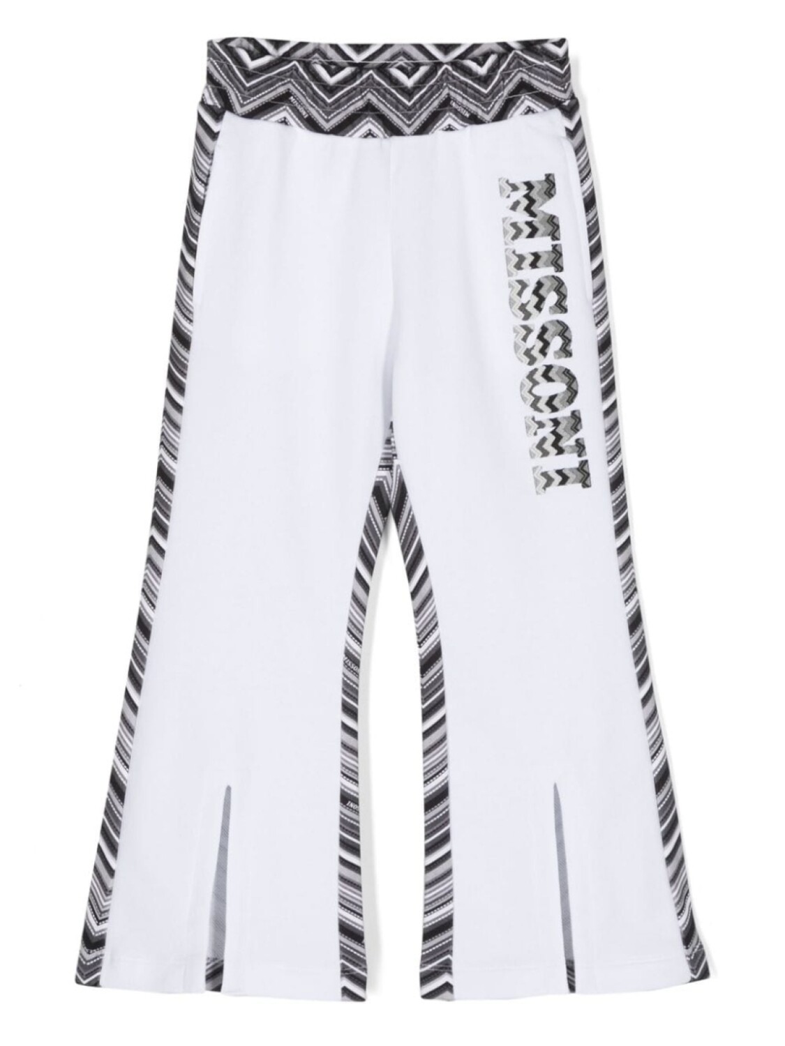 

Missoni Kids расклешенные спортивные брюки с вышитым логотипом, белый