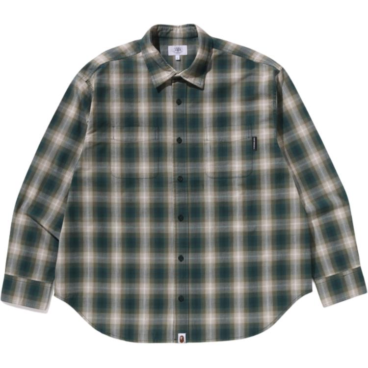 

Bape Ombre Check College расслабленного кроя рубашка A BATHING APE, зеленый