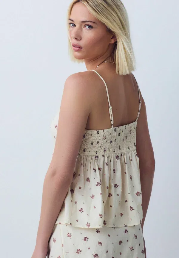 Топ Regular fit, Next, cream ditsy floral print, кремовый с мелким цветочным принтом — фото 2