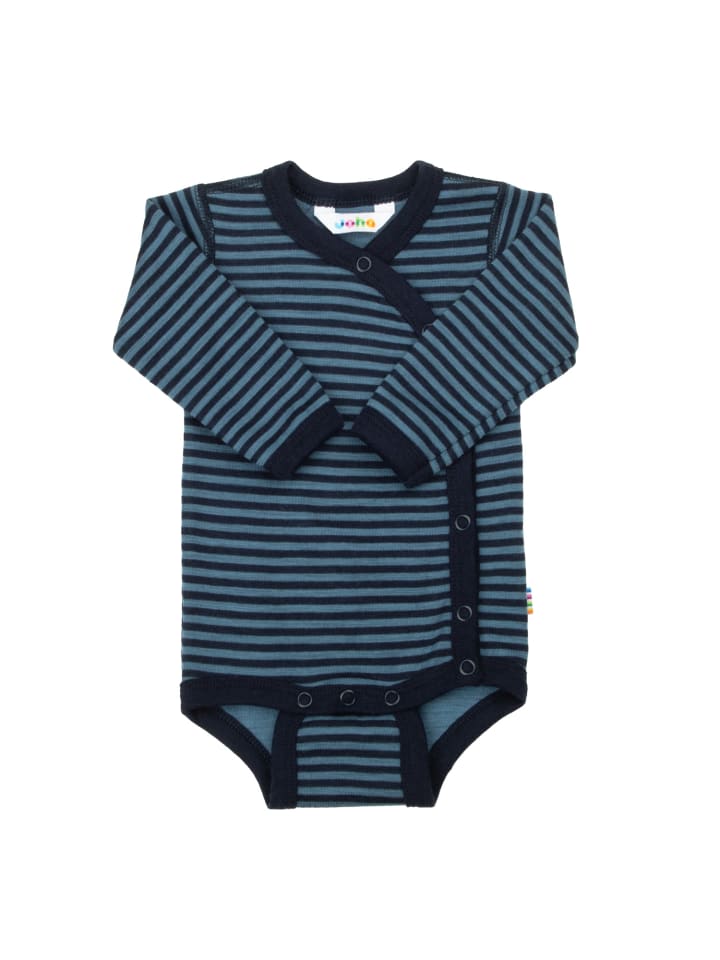 

Joha Боди с длинными рукавами и запахом, изготовленное из мериносовой шерсти, синего цвета