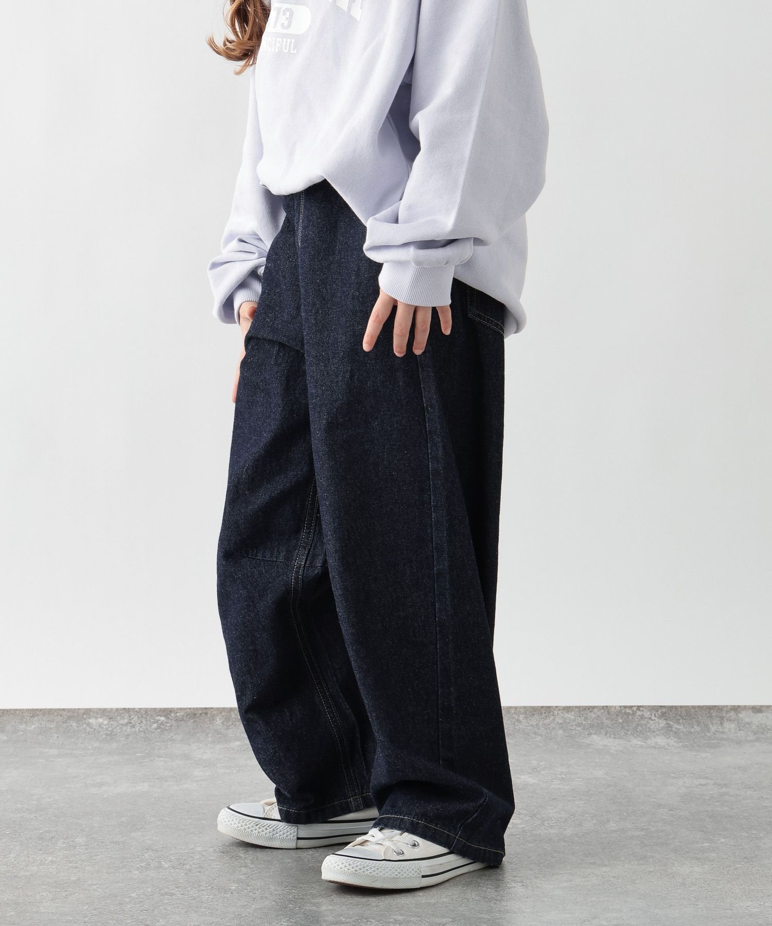 Брюки Barrel Easy Pants/Детские/629875 GLOBAL WORK, Dark denim 88