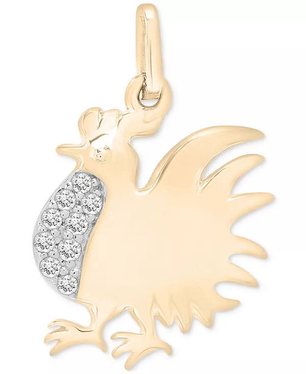 

Подвеска с китайским знаком зодиака и бриллиантами (1/20 карата) из 10-каратного золота, эксклюзивно в Macy's Wrapped, rooster