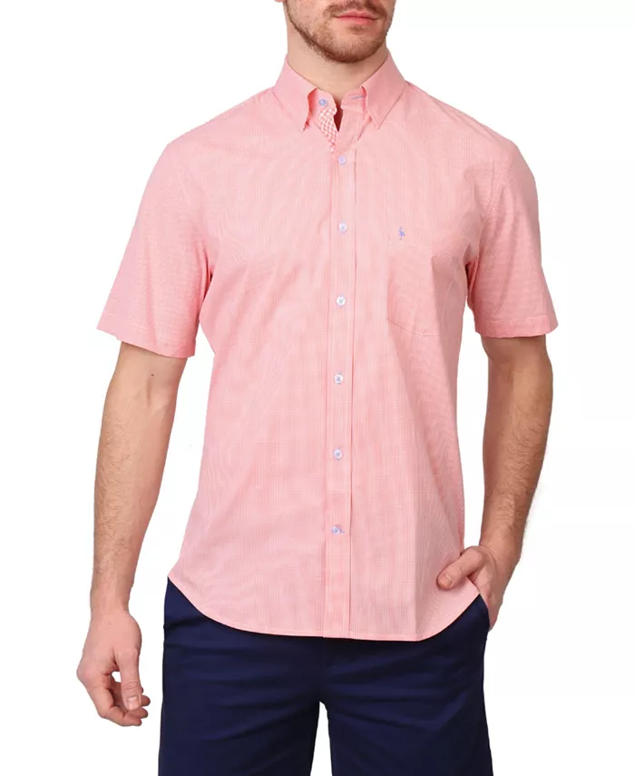 

Мужская рубашка с коротким рукавом Signature Micro Gingham Tailorbyrd, оранжевый