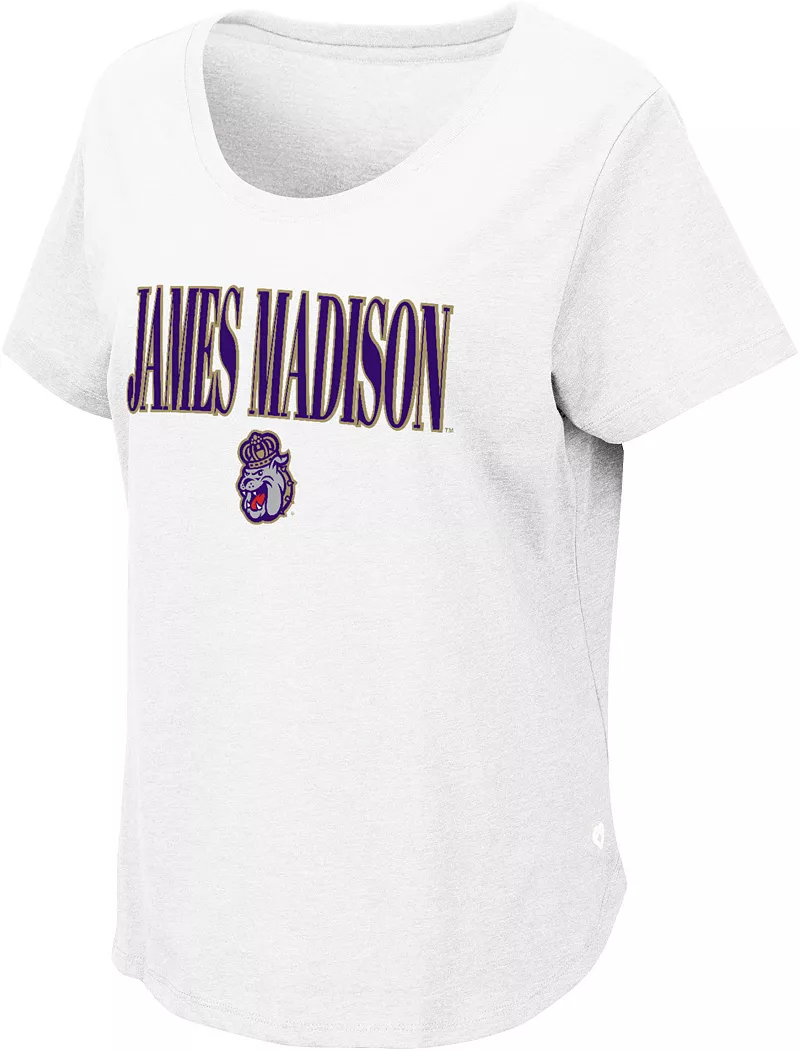 

Женская белая футболка Colosseum James Madison Dukes