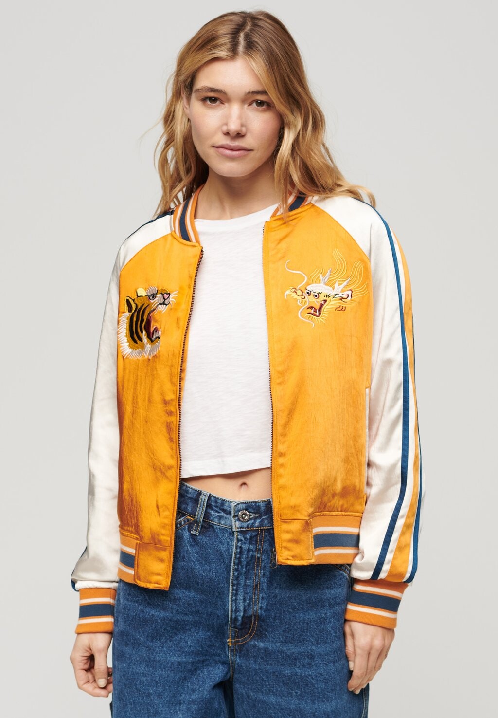 Куртки-бомберы IKAJAN EMBROIDERED Superdry, апельсин