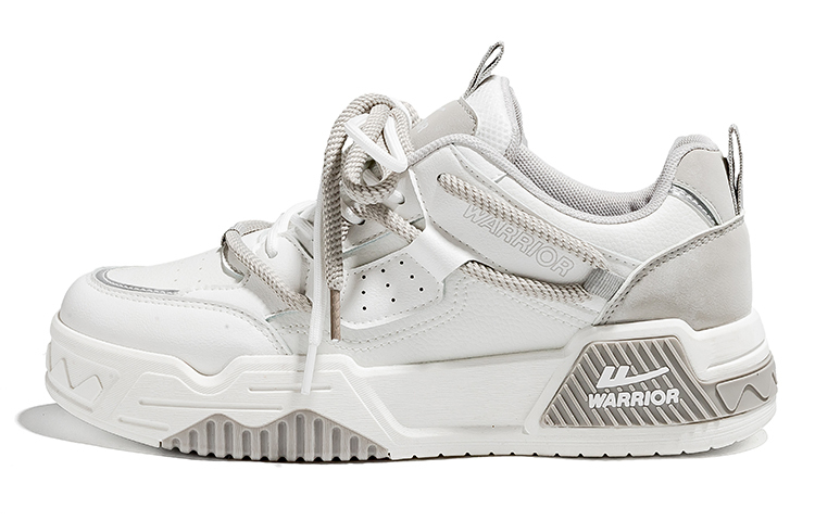 

WARRIOR Скользоустойчивые утепленные высокие скейтерские кроссовки мужские бело-серые, цвет White Gray