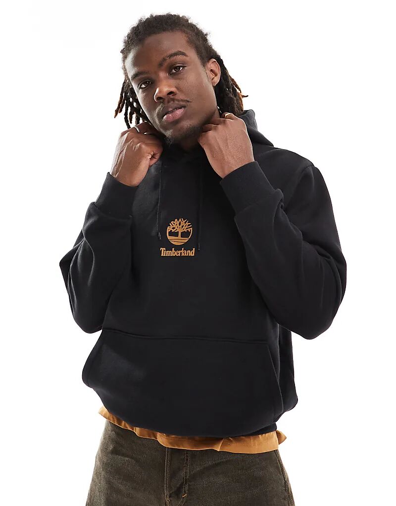 

Толстовка с капюшоном с маленьким логотипом черного цвета Timberland