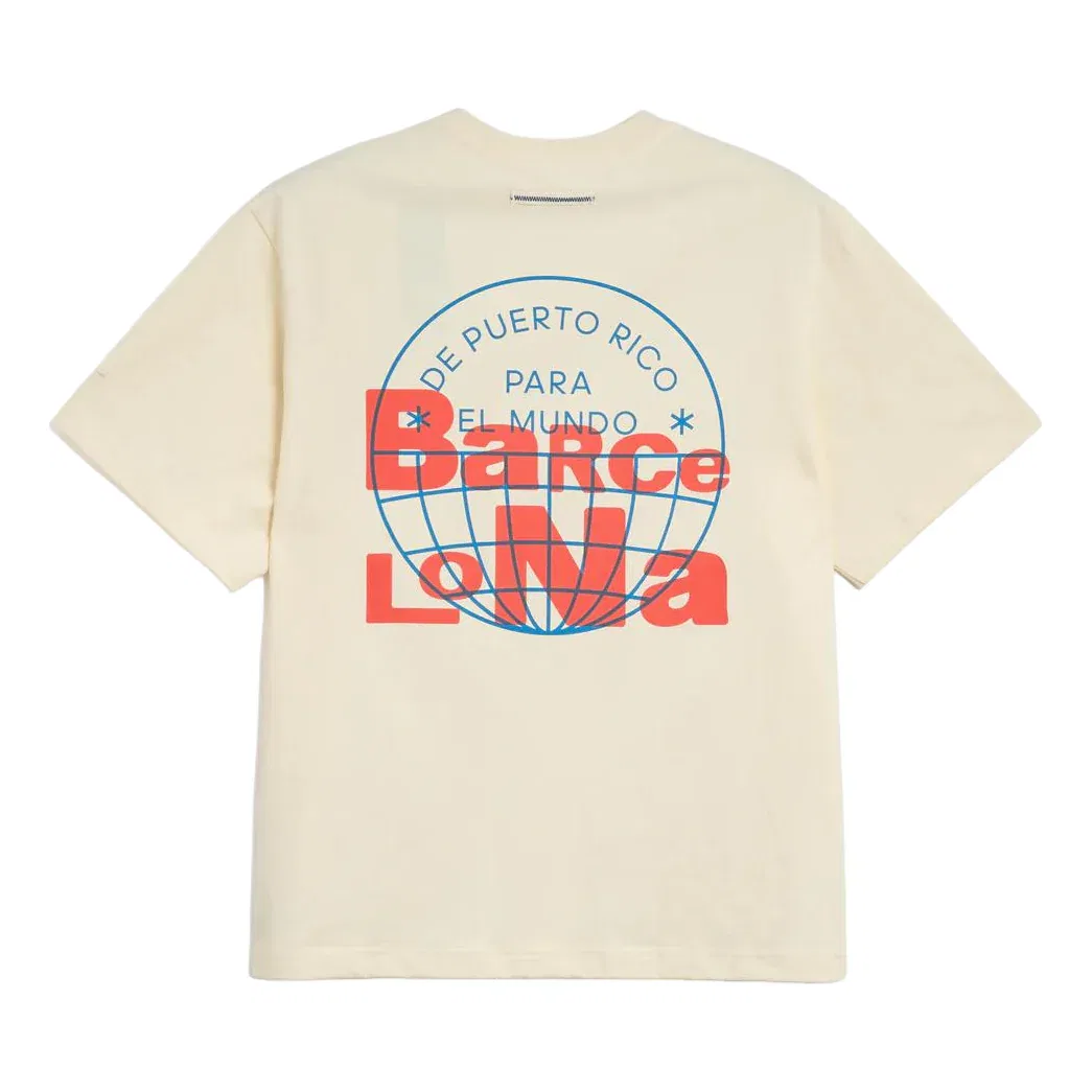 Футболка Adidas x Bad Bunny DtMF Tour Merch Barcelona, цвет 'Бежевый'