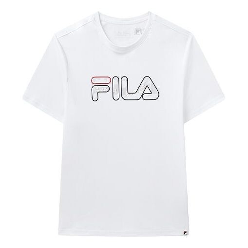 

Футболка athleisure casual sports colorblock logo round neck short sleeve white Fila, белый